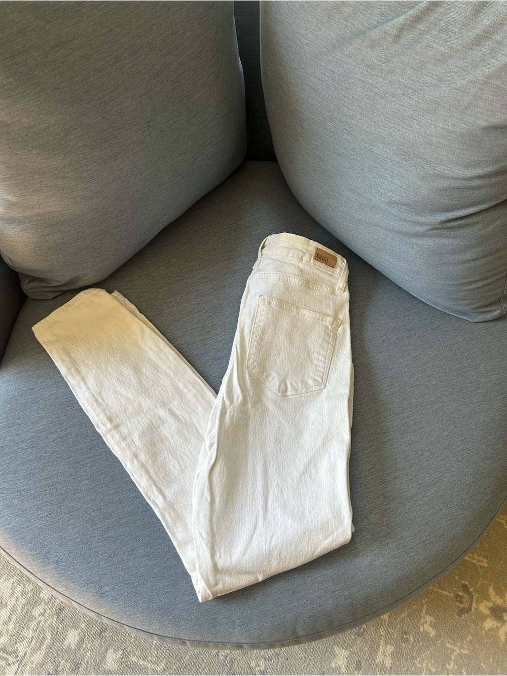 PAIGE Women's White High-Rise Skinny Jeans